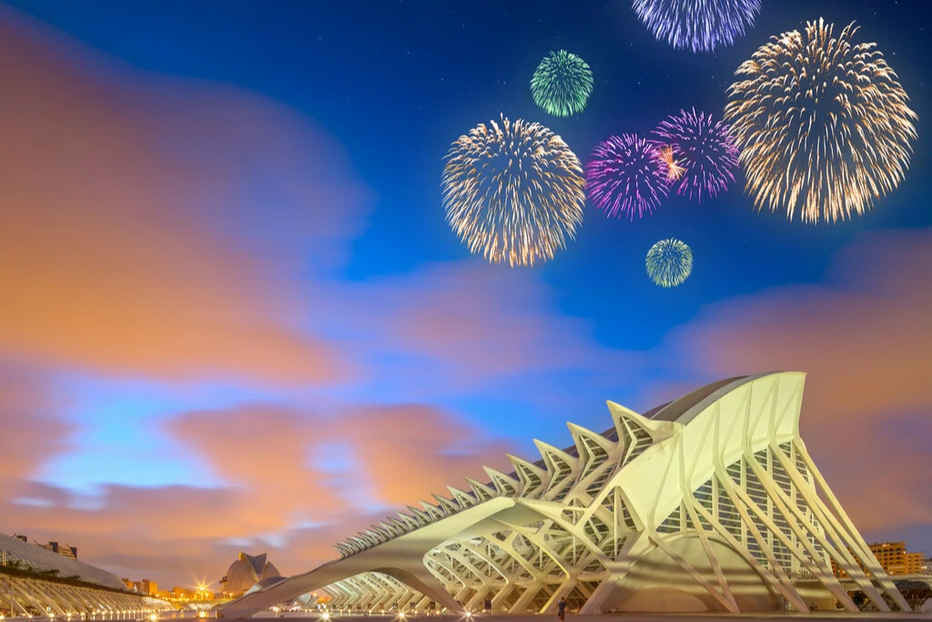 Monumento icónico de Valencia en Navidad